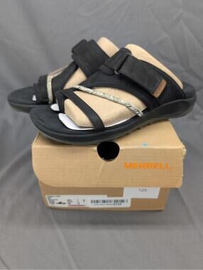 New! Womens Merrell  Terran 4 Black Slide Sandals. Size 7 Wide Women